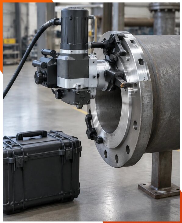 Поставка мобильных станков для обработки фланцев в Мценске